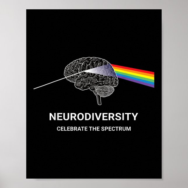 Póster Neurodiversidad Autismo Espectro Asd Adhd Rainbow (Frente)