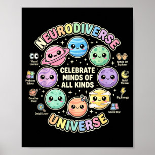 Póster Neurodiversidad celebra mentes de todo tipo para e