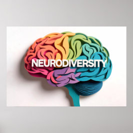 Póster Neurodiversidad del cerebro del arcoiris Concienci