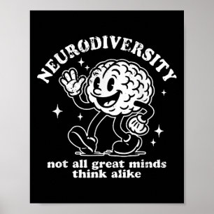 Póster Neurodiversidad divertida retro no es lo mejor