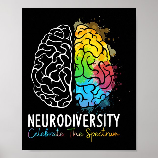 Póster Neurodiversidad - Espectro de autismo Asd Adhd Rai (Frente)