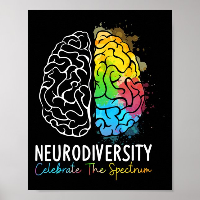 Póster Neurodiversidad - Espectro de autismo Asd Adhd Rai (Frente)