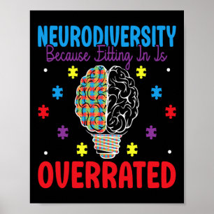 Póster Neurodiversidad porque encajar en un autismo sobre