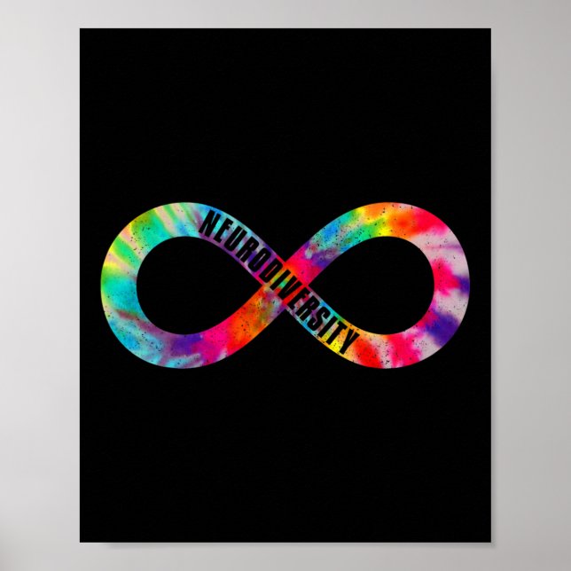 Póster Neurodiversidad Rótulo de tinte infinito autismo g (Frente)