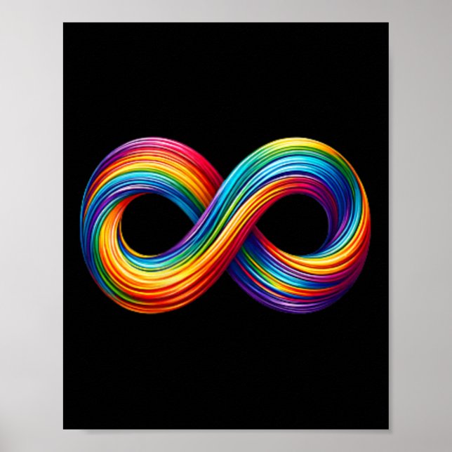 Póster Neurodiversidad Rótulo infinito símbolo arcoiris a (Frente)