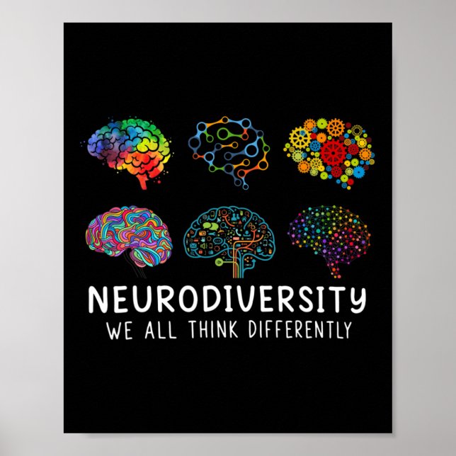 Póster Neurodiversidad Todos Pensamos Diferentemente En A (Frente)