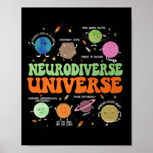 Póster Neurodiverso Universo Autismo Conciencia Especial 