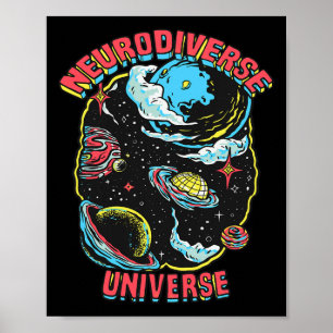 Póster Neurodiverso Universo Neurodiversidad Abrazo Adhd