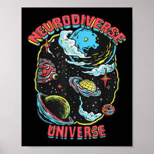 Póster Neurodiverso Universo Neurodiversidad Abrazo Adhd