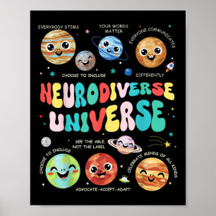 Póster Neurodiverso Universo Neurodiversidad Autismo Awar