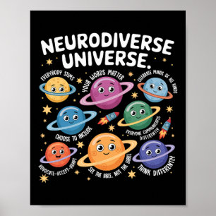 Póster Neurodiverso Universo Planetas de inclusión de aut