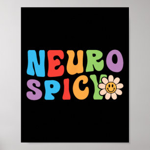 Póster Neurospicacia Groovy - Autismo De Adhd Neurodiverg