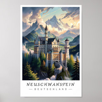 Póster Neuschwanstein Castle Germany Wall Art, Bavaria