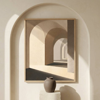 Póster Neutral Arch Wall Art for Living Room Decor