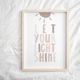 Póster neutral de dejar brillar tu luz