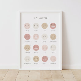 Póster Neutral Feelings Emotions Chart Classroom Decor
