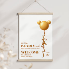 Póster Neutral Gold Teddy Balloon Bearly Wait Poster