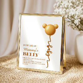 Póster Neutral Gold Teddy Balloon Belly Game