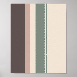 Póster Neutral Minimalist Striped Art –Modern Pastel