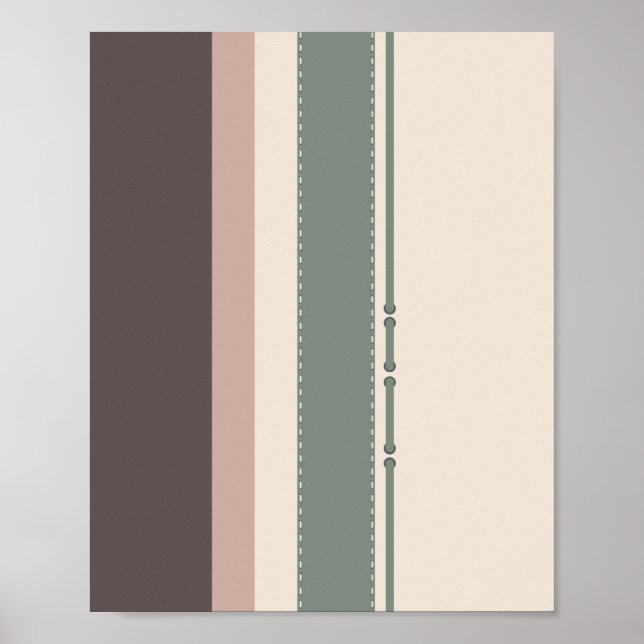 Póster Neutral Minimalist Striped Art –Modern Pastel (Frente)