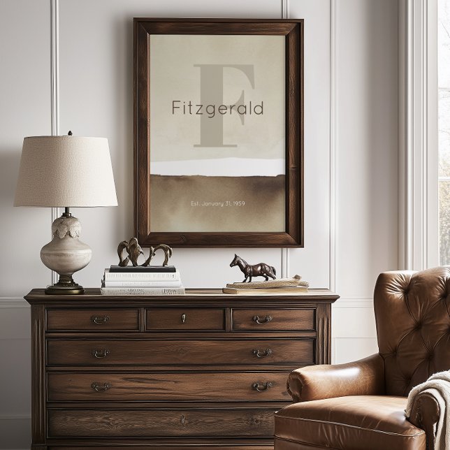 Póster Neutral Modern Custom Last Name Wall Art Print  (Subido por el creador)