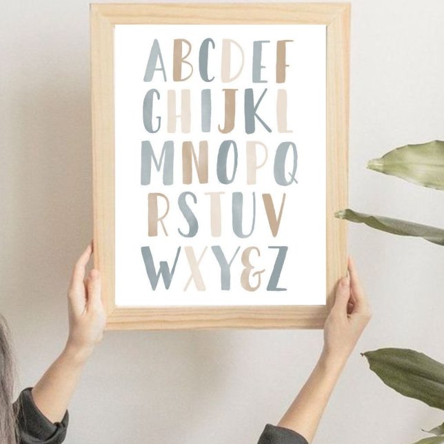 Póster Neutral Watercolor Literacy Nursery (Subido por el creador)