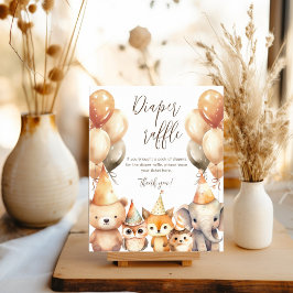 Póster Neutralidad de género Animales rifa de pañales par