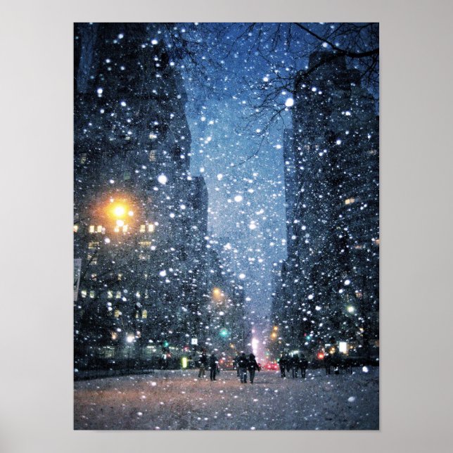 Póster Nevada en la ciudad de la noche (Frente)