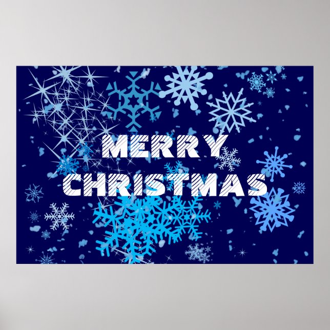 Póster Nevada nocturna de los navidades (Frente)