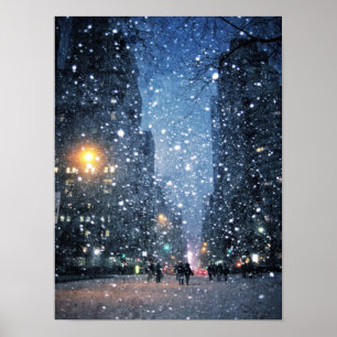 Póster Nevadas de la ciudad de la noche