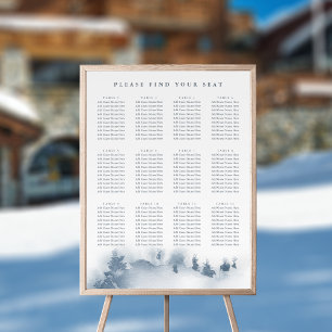 Póster Nevado Tabla de asientos de Bodas de montaña de