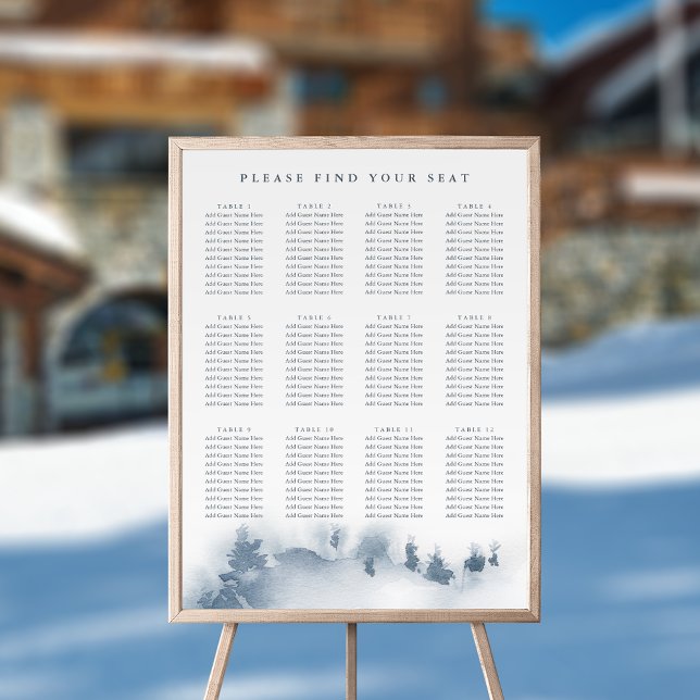 Póster Nevado | Tabla de asientos de Bodas de montaña de  (Subido por el creador)