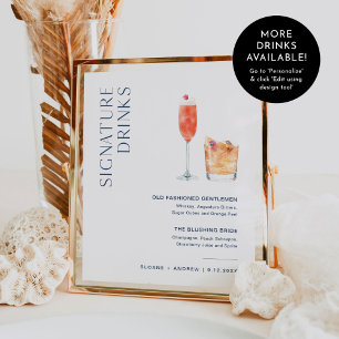 Póster NEVE Navy Signature Bebe Rótulo Boda