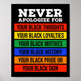 Póster Never Apologize For Your Blackness - Black History