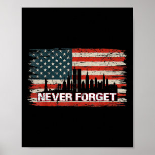 Póster Never forget day memorial 21th anniversary patriot