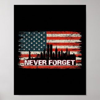 Póster Never forget day memorial 21th anniversary patriot