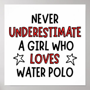 Póster Never underestimate a girl who loves water polo.