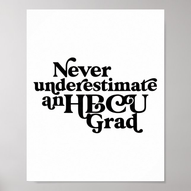 Póster Never Underestimate An Hbcu Grad,historical Black  (Frente)