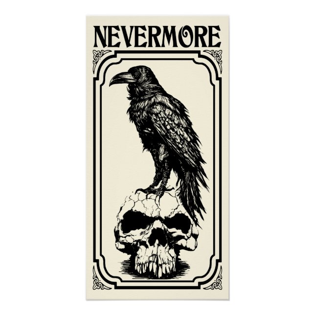 Póster Nevermore | Edgar Allan Poe - The Raven (Anverso)