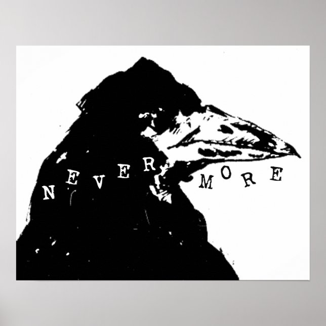 Póster Nevermore Raven de Edgar Allan Poe (Frente)