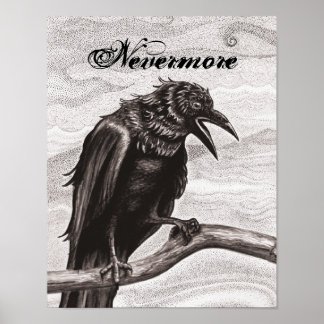 Póster Nevermore Raven in the Mist Poster