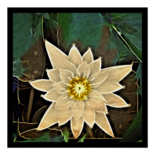 Póster New Age Zen Buddhism Yoga Namaste White Lotus