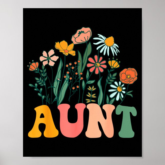 Póster New Aunt Wildflower First Birthday &amp; Baby Show (Frente)