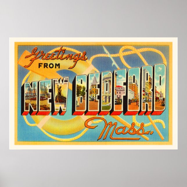 Póster New Bedford Massachusetts MAMÁ viejo recuerdo de v (Frente)