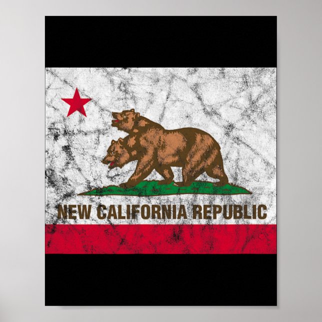 Póster New California Republic Ncr State Distressed Flag  (Frente)
