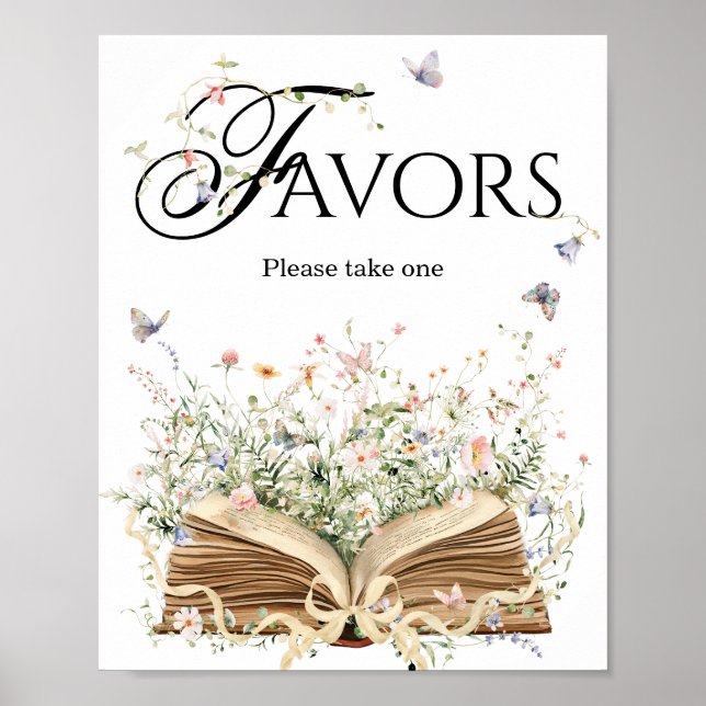 Póster New Chapter Book Theme bridal shower Favors (Frente)