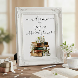 Póster New Chapter Bridal Shower Welcome Sign