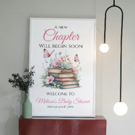 Póster New Chapter Girl Storybook Baby Shower Welcome