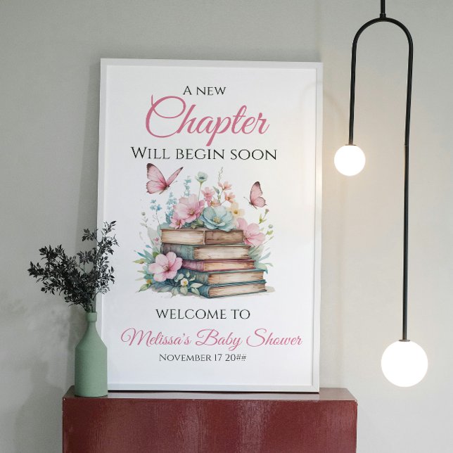 Póster New Chapter Girl Storybook Baby Shower Welcome (Subido por el creador)