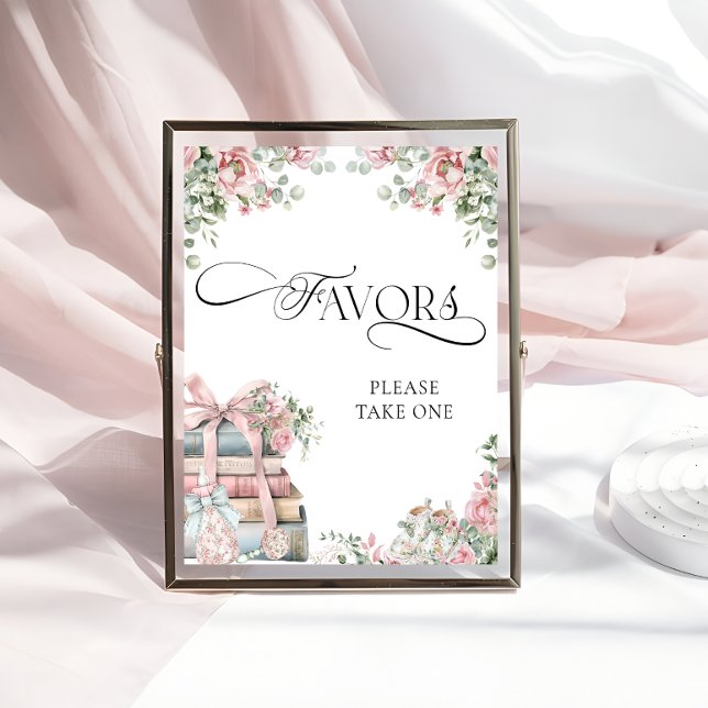 Póster New Chapter Storybook Floral Baby Shower Favors (Subido por el creador)
